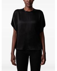 Sisley - Satin-Finish Short-Sleeve Top - Lyst