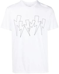 Neil Barrett - Thunderbolt-Print Crew-Neck T-Shirt - Lyst