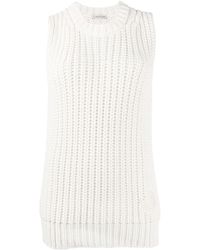 Moncler Débardeur en maille nervurée - Blanc