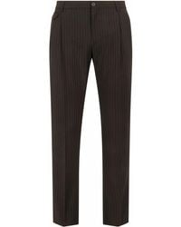 Dolce & Gabbana - Pinstripe Tailored Wool-Blend Trousers - Lyst