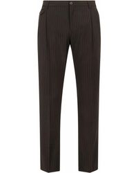Dolce & Gabbana - Pinstripe Tailored Wool-Blend Trousers - Lyst