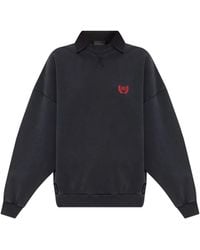 Balenciaga - Logo-Embroidered Polo-Collar Sweatshirt - Lyst