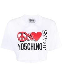 Moschino Jeans - T-shirt Met Logoprint - Lyst