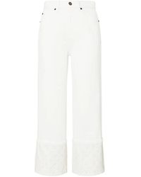 Tory Burch - Straight Jeans Met Omgeslagen Pijpen - Lyst
