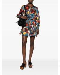 alice and olivia loryn embroidered mini shirt dress Loryn Embroidered Mini Shirt Dress