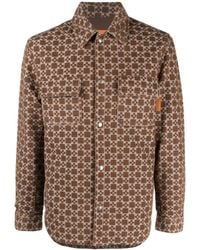 Sandro - Monogram-jacquard Cotton Shirt Jacket - Lyst