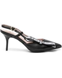 Love Moschino - 85mm Sling Back Leather Pumps - Lyst