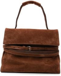 Moschino - Belt-Detail Suede Tote Bag - Lyst