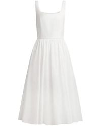 12 STOREEZ - Square-Neck Midi Dress - Lyst