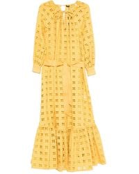 Kiton - Eyelet-Embroidered Tiered Maxi Dress - Lyst