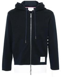 Thom Browne - Loopback Jersey 4-Bar Zip Up Hoodie - Lyst