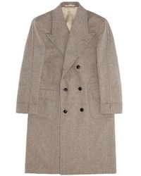 Fortela - Bogart Double-Breasted Herringbone Coat - Lyst