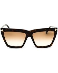 Tom Ford - Tortoiseshell-Effect Rectangle-Frame Sunglasses - Lyst