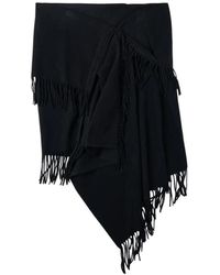 OPEN YY - Fringe-Trim Asymmetric Scarf - Lyst