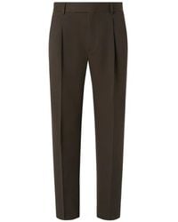 ZEGNA - Dark Cotton And Wool Pants - Lyst