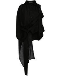 Yohji Yamamoto - Camisa corta asimétrica - Lyst