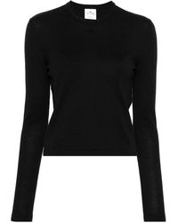 Courreges - Gerippter Pullover Mit Logo-Stickerei - Lyst