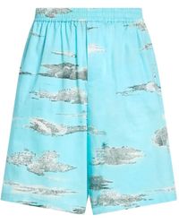 Moschino - Archive Clouds Cotton Poplin Bermuda Shorts - Lyst