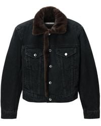 Alexander Wang - Denim Jacket W/ Faux-Mink Lining - Lyst