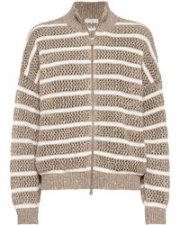 Brunello Cucinelli - Cardigan A Righe - Lyst
