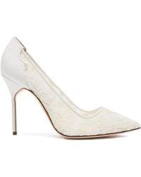 Manolo Blahnik - 105Mm Bbla Bride Lace Point-Toe Pumps - Lyst