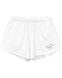 Sporty & Rich - Logo-print Cotton Shorts - Lyst