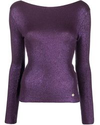 Blugirl Blumarine - Logo-Plaque Ribbed Jumper - Lyst