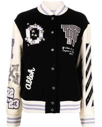 Off-White c/o Virgil Abloh - Embroidered Patch Logo Varsity Jacket, Long Sleeves, 100% Polyester - Lyst