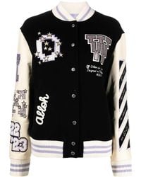 Off-White c/o Virgil Abloh - Embroidered Patch Logo Varsity Jacket, Long Sleeves, 100% Polyester - Lyst