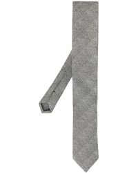 Dolce & Gabbana Corbata con estampado de cuadros - Gris