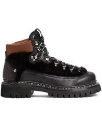 DSquared² - Faux-Fur Detail Hiking Boots - Lyst