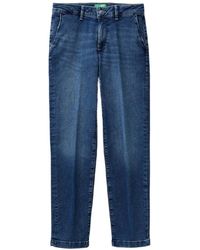 Benetton - Faded Straight-Leg Jeans - Lyst