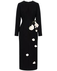 Cristina Savulescu - The Promised Floral-Appliqué Midi Dress - Lyst