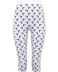 Marine Serre - Moon-Printed Capri Jersey Trousers - Lyst