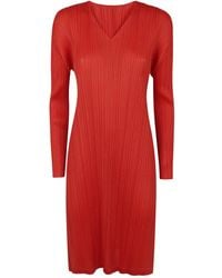 Pleats Please Issey Miyake - Vestido midi Monthly Colors: February - Lyst