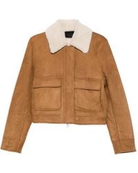 Dondup - Shearling-Collar Suede Jacket - Lyst