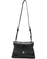 Vivienne Westwood - Orb-Detail Snakeskin-Effect Shoulder Bag - Lyst