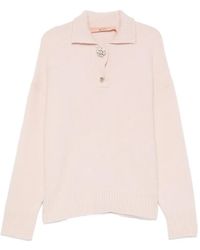 N°21 - Crystal-Embellished Spread-Collar Sweater - Lyst