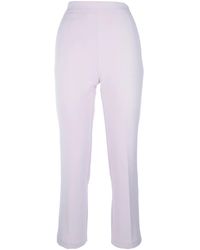 Elisabetta Franchi - Logo-Plaque Crepe Trousers - Lyst