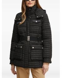 Morgan - Houndstooth Belted Jacket - Lyst