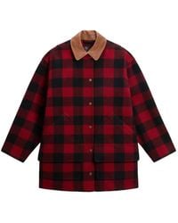 Woolrich - Barn Check Single-Breasted Coat - Lyst