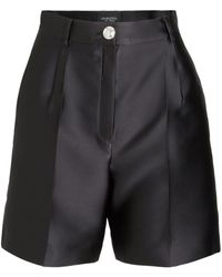 Giambattista Valli - Pleated Silk-satin Tailored Shorts - Lyst