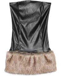 COWBOYS OF HABIT - Pamela Strapless Faux-Fur Mini Dress - Lyst