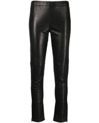 P.A.R.O.S.H. - Zip-ankles Leather Trousers - Lyst