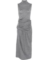 TOTEME - Vestido midi drapeado - Lyst
