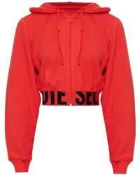 DIESEL - Sudadera Corta Con Capucha Y Logo - Lyst