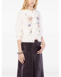 Rabanne - Embroidered Wool Cardigan - Lyst