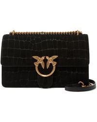 Pinko - Medium Love One Chain Leather Crossbody Bag - Lyst