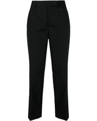 pantalons en chinos voor Lange broeken Prada Katoen Pantalon Met High-waist in het Zwart Dames Kleding voor voor Broeken 