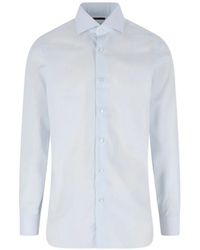 Barba Napoli - Chemise Boutonnée À Col Italien - Lyst